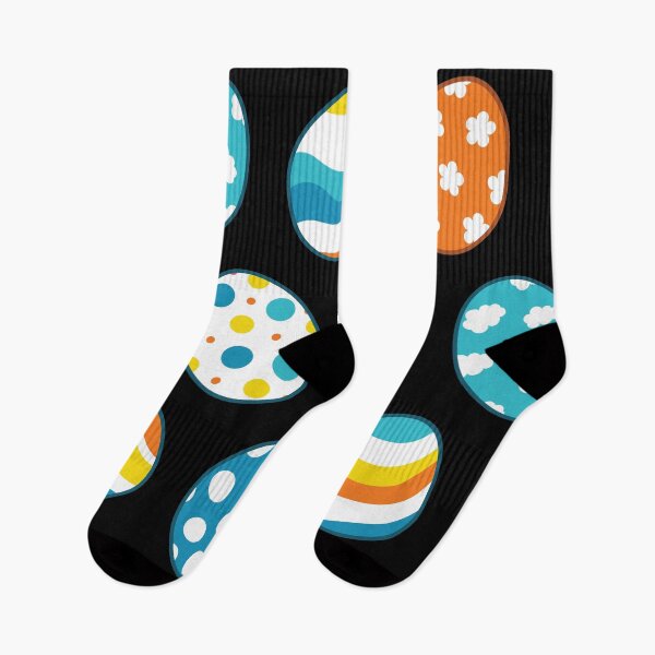 Item preview, Egg Pattern | Blue Yellow Orange | Stripes Clouds Flowers Dots | Black designed and sold by Wintre2.