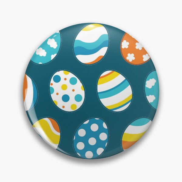 Item preview, Egg Pattern | Blue Yellow Orange | Stripes Clouds Flowers Dots | Dark Blue designed and sold by Wintre2.