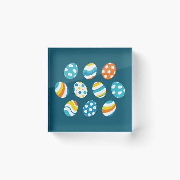 Item preview, Egg Pattern | Blue Yellow Orange | Stripes Clouds Flowers Dots | Dark Blue designed and sold by Wintre2.