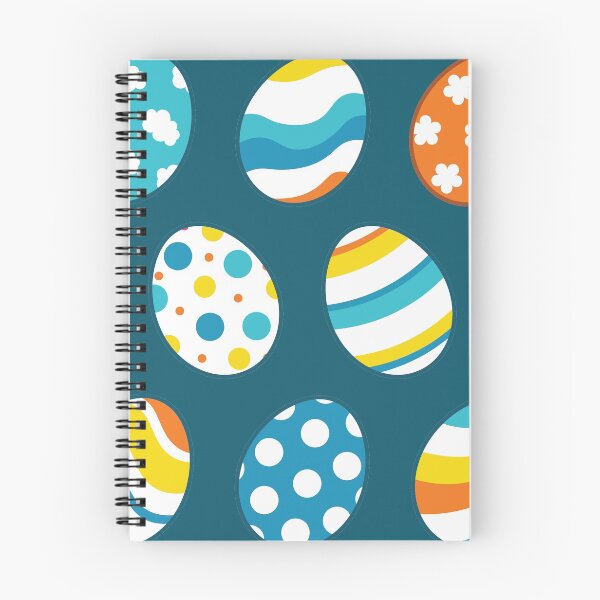 Item preview, Egg Pattern | Blue Yellow Orange | Stripes Clouds Flowers Dots | Dark Blue designed and sold by Wintre2.