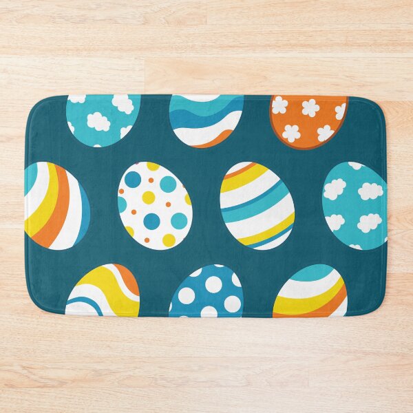 Item preview, Egg Pattern | Blue Yellow Orange | Stripes Clouds Flowers Dots | Dark Blue designed and sold by Wintre2.