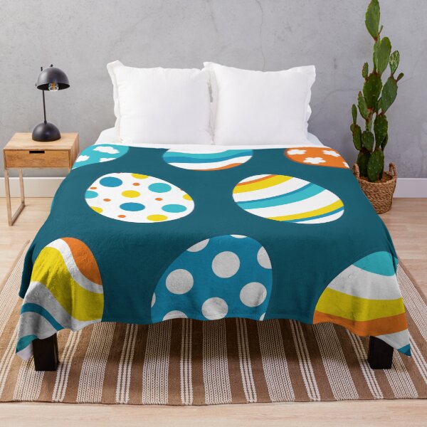 Item preview, Egg Pattern | Blue Yellow Orange | Stripes Clouds Flowers Dots | Dark Blue designed and sold by Wintre2.