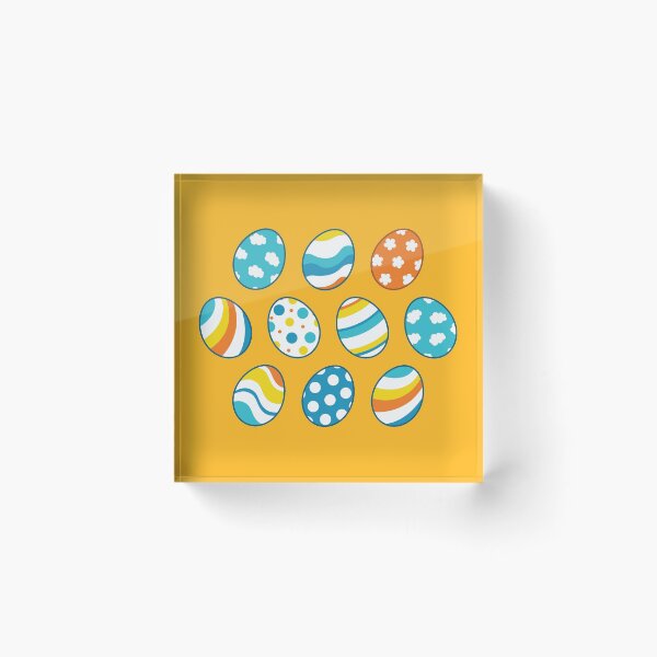 Item preview, Egg Pattern | Blue Yellow Orange | Stripes Clouds Flowers Dots designed and sold by Wintre2.