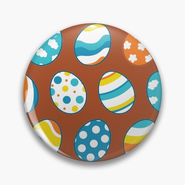 Item preview, Egg Pattern | Blue Yellow Orange | Stripes Clouds Flowers Dots | Brown designed and sold by Wintre2.