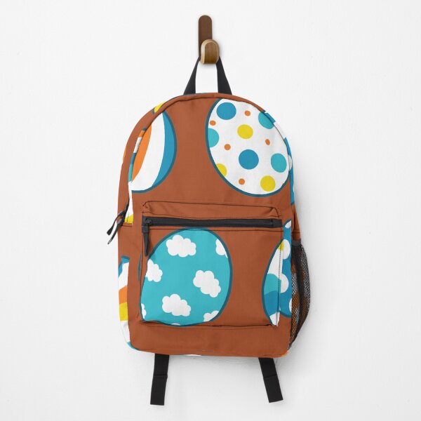 Item preview, Egg Pattern | Blue Yellow Orange | Stripes Clouds Flowers Dots | Brown designed and sold by Wintre2.