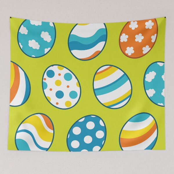 Item preview, Egg Pattern | Blue Yellow Orange | Stripes Clouds Flowers Dots | Green designed and sold by Wintre2.