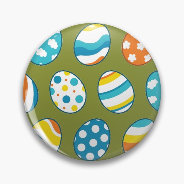 Item preview, Egg Pattern | Blue Yellow Orange | Stripes Clouds Flowers Dots | Dark Green designed and sold by Wintre2.