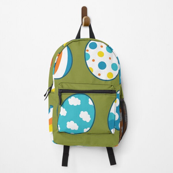 Item preview, Egg Pattern | Blue Yellow Orange | Stripes Clouds Flowers Dots | Dark Green designed and sold by Wintre2.
