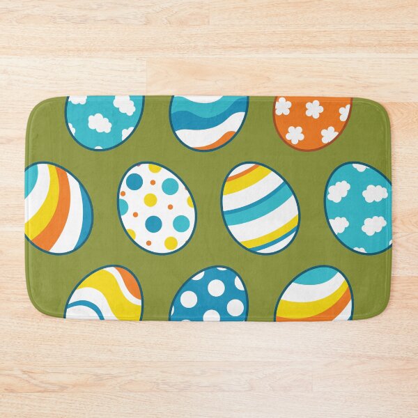 Item preview, Egg Pattern | Blue Yellow Orange | Stripes Clouds Flowers Dots | Dark Green designed and sold by Wintre2.