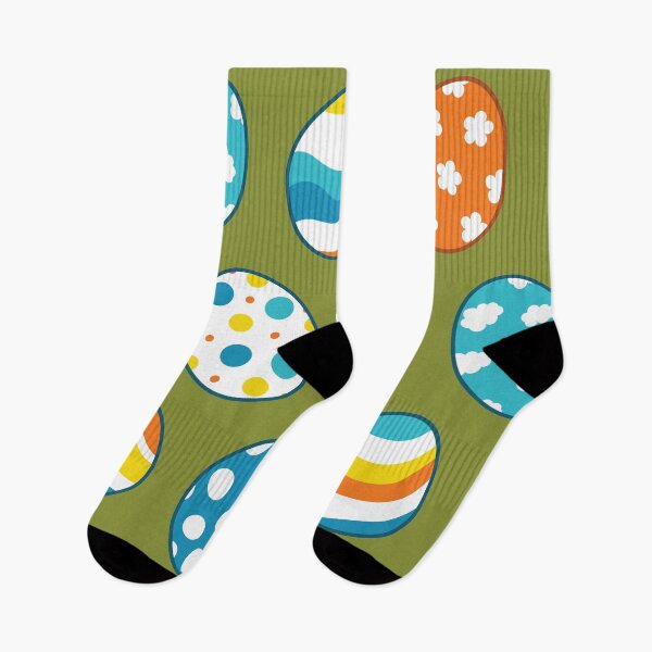 Item preview, Egg Pattern | Blue Yellow Orange | Stripes Clouds Flowers Dots | Dark Green designed and sold by Wintre2.