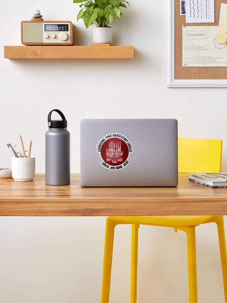 Alternate view of Lübeck 1143 A D... 875 years old in 2018 Sticker