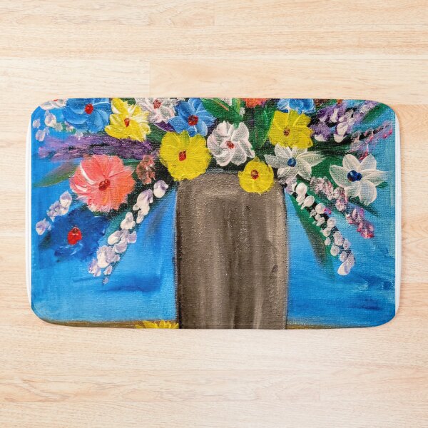 Item preview, Some abstract mixed flowers in a metallic vase  designed and sold by kkartwork.
