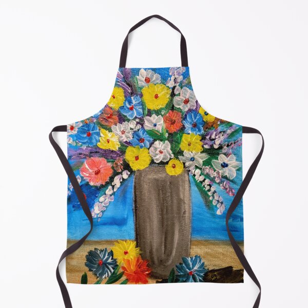 Item preview, Some abstract mixed flowers in a metallic vase  designed and sold by kkartwork.