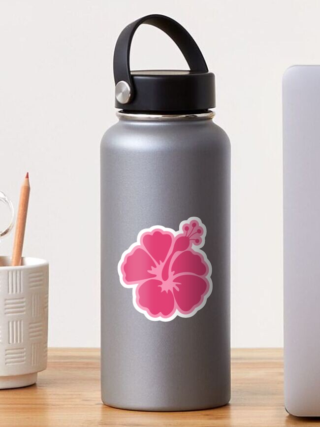 Custom Preppy Hibiscus 20oz Stainless Steel Water Bottle - Full