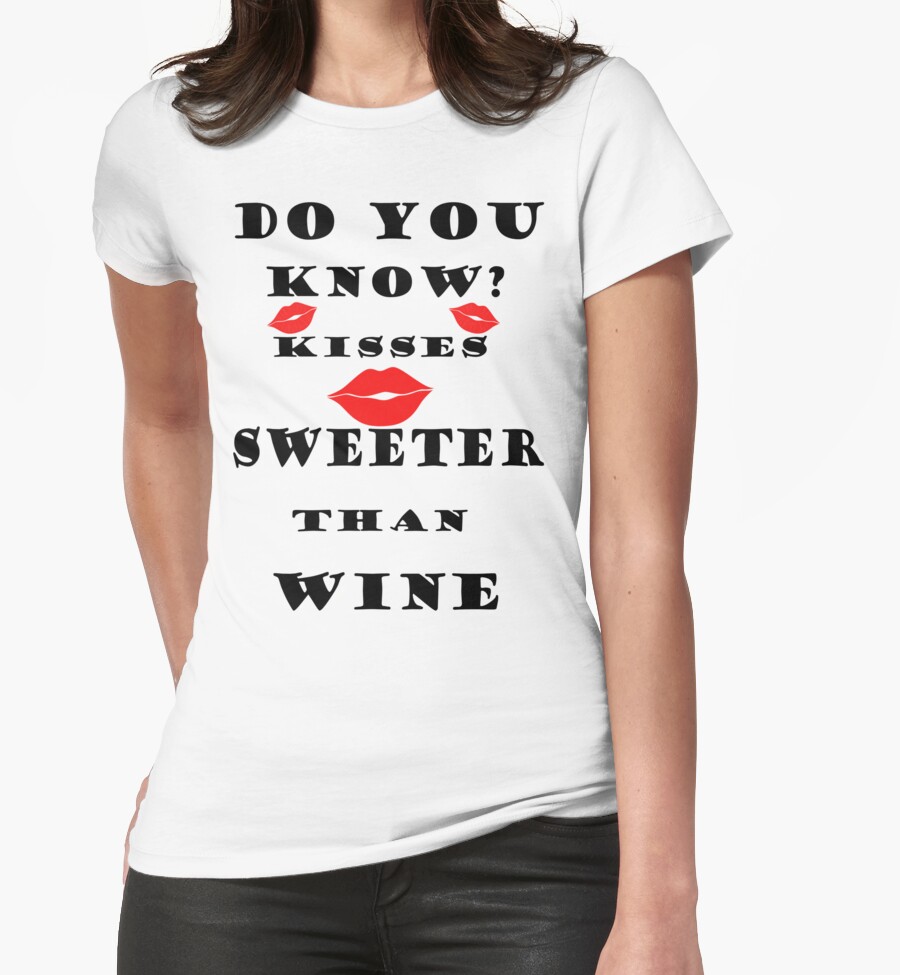 " Kisses Sweeter Than Wine-Clothing & Stickers+Pillows & Totes+Laptop Skins+Cases+Cards " Womens ...