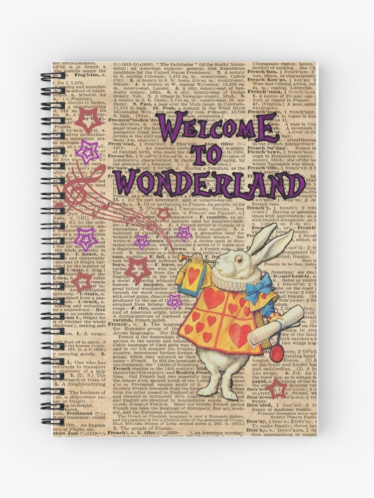 George Hanbury enero Convocar Cuaderno de espiral «Conejo Bienvenido a .. Alicia en el país de las  maravillas» de DictionaryArt | Redbubble