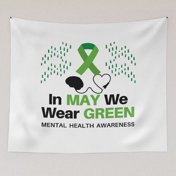 Item preview, In May We Wear Green - Mental Health Awareness designed and sold by Vibing-Right.