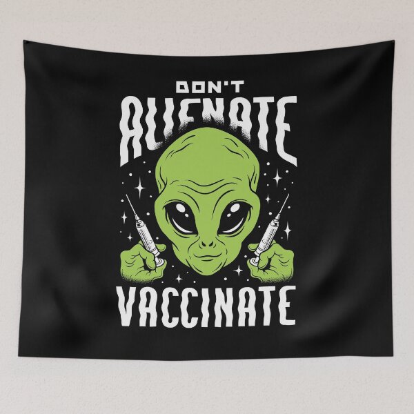 Item preview, Funny Vaccination Pro Vaccine UFO Alien  designed and sold by EKGifts.