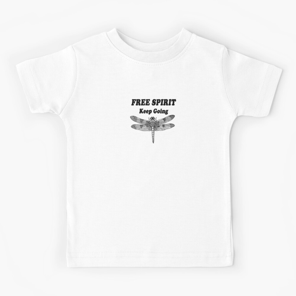 2031C Free Spirit Kid's T-shirt Sky and Feather Graphic Tee for Youth