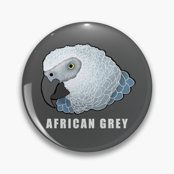 Item preview, Cute African Grey Parrot Hand Drawn Illustration also known as the Congo Grey Parrots designed and sold by PrettyLittlePic.