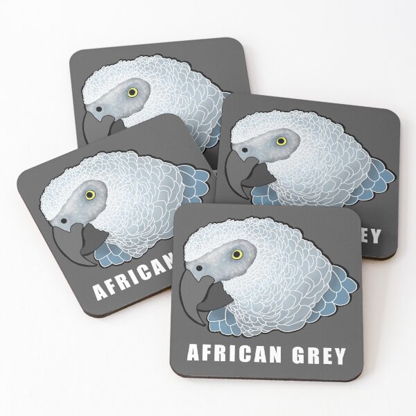 Item preview, Cute African Grey Parrot Hand Drawn Illustration also known as the Congo Grey Parrots designed and sold by PrettyLittlePic.