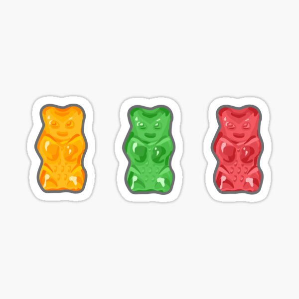 Gummy Bear Mini Sticker Weatherproof Glossy