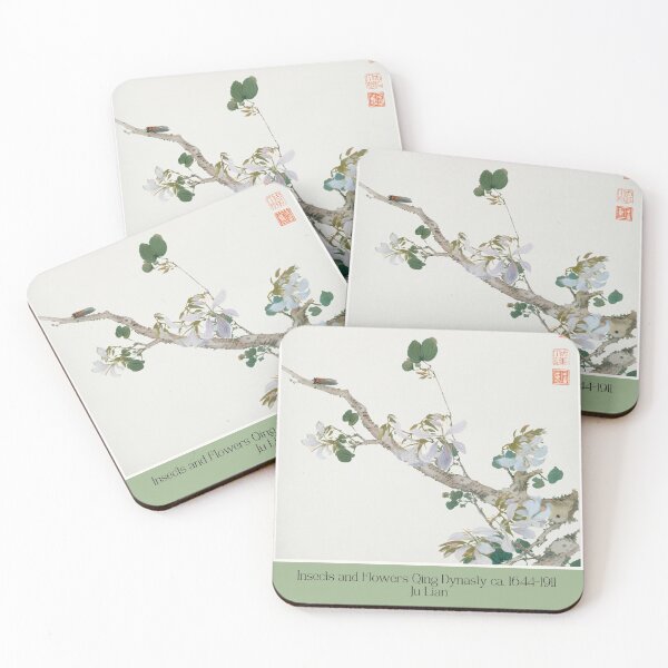 Item preview, Insects and Flowers Qing Dynasty Ju Lian Watercolor Design designed and sold by EarthArtDesigns.