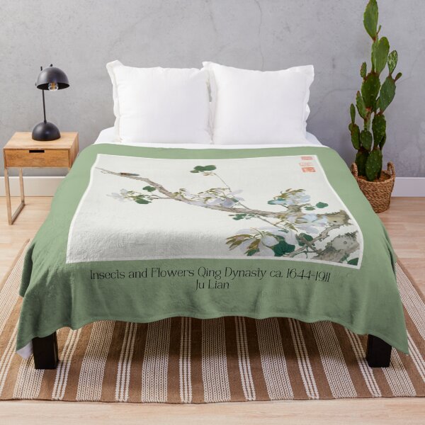 Item preview, Insects and Flowers Qing Dynasty Ju Lian Watercolor Design designed and sold by EarthArtDesigns.