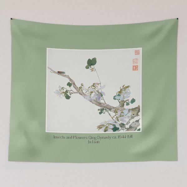 Item preview, Insects and Flowers Qing Dynasty Ju Lian Watercolor Design designed and sold by EarthArtDesigns.