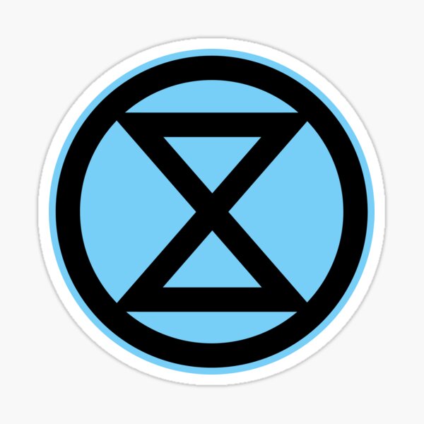 Extinction Rebellion Black on Blue Sticker