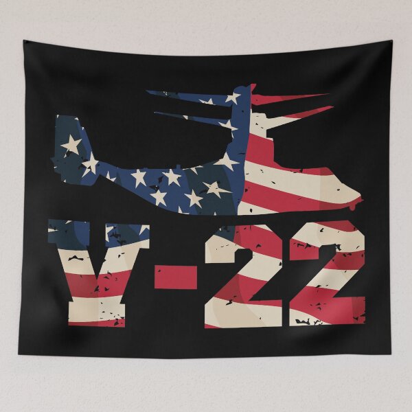 Item preview, V-22 Osprey VTOL Military Aircraft in Vintage Red White and Blue Stars and Stripes designed and sold by hobrath.