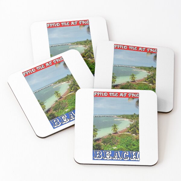 Item preview, Find Me At The Beach - Palm Trees Blue Water Florida Keys Bridge Blue Skies designed and sold by KeysTreasures.
