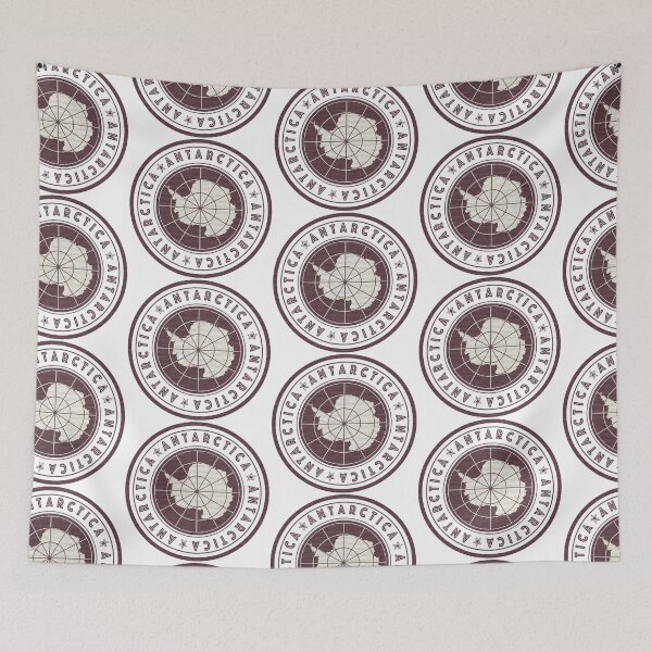 Item preview, Round Antarctica flag design - Vintage designed and sold by redbraids.