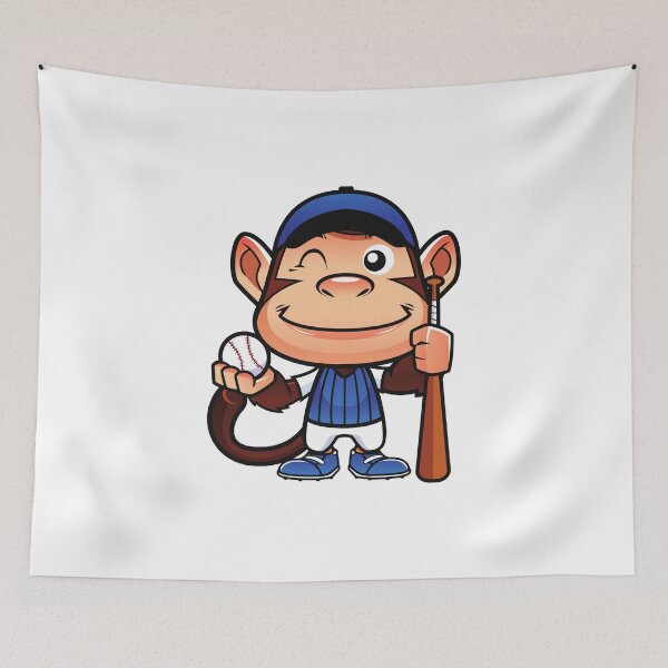 Aperçu de l'œuvre Funny Monkey For Baseball Fans créée et vendue par King of Colored Stickers.
