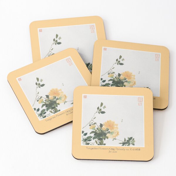 Item preview, Tangerine Flowers Qing Dynasty Watercolor Painting Ju Lian Design designed and sold by EarthArtDesigns.