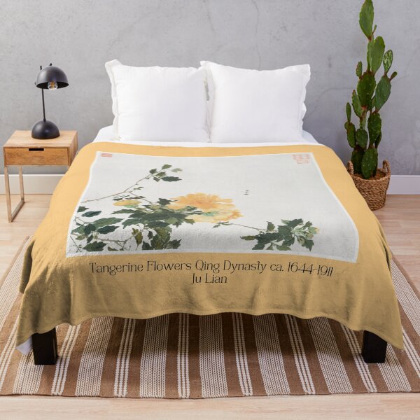 Item preview, Tangerine Flowers Qing Dynasty Watercolor Painting Ju Lian Design designed and sold by EarthArtDesigns.