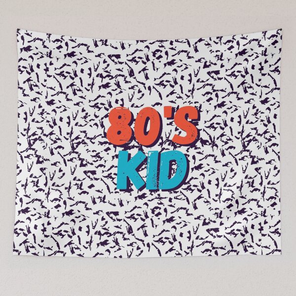 Item preview, 80s kid Bold text typography : Fun, motivational and inspirational quotes with bright colorful minimalist rad pop art in red blue 1980s retro hipster style Memphis animal pattern background designed and sold by Inside Head.