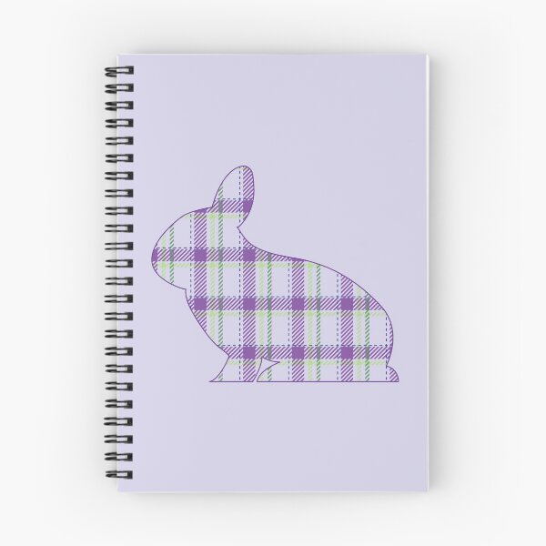 Item preview, Bunny outline with lavender plaid pattern in lilac background designed and sold by FunnyChameleon.