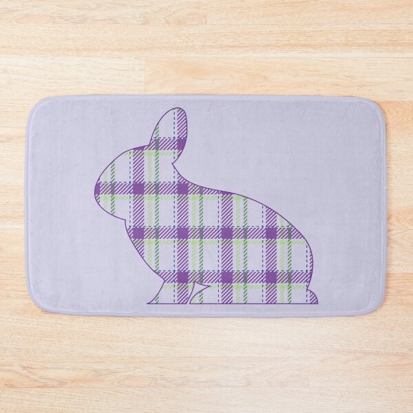 Item preview, Bunny outline with lavender plaid pattern in lilac background designed and sold by FunnyChameleon.