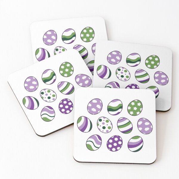 Item preview, Egg Pattern | Purple Green | Stripes Clouds Flowers Dots | White designed and sold by Wintre2.