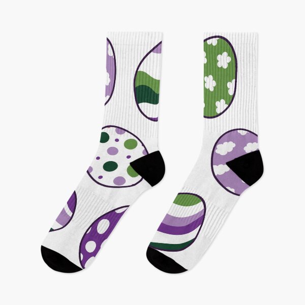 Item preview, Egg Pattern | Purple Green | Stripes Clouds Flowers Dots | White designed and sold by Wintre2.