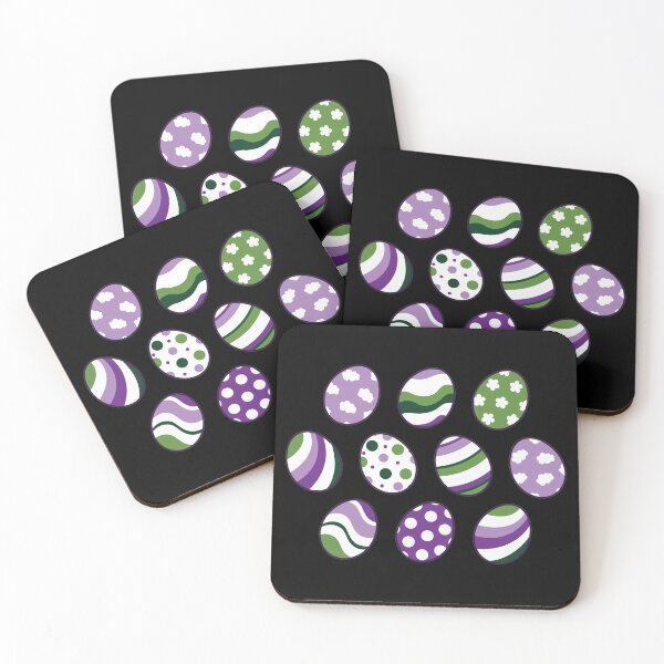 Item preview, Egg Pattern | Purple Green | Stripes Clouds Flowers Dots | Black designed and sold by Wintre2.