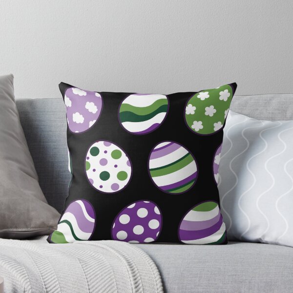 Item preview, Egg Pattern | Purple Green | Stripes Clouds Flowers Dots | Black designed and sold by Wintre2.