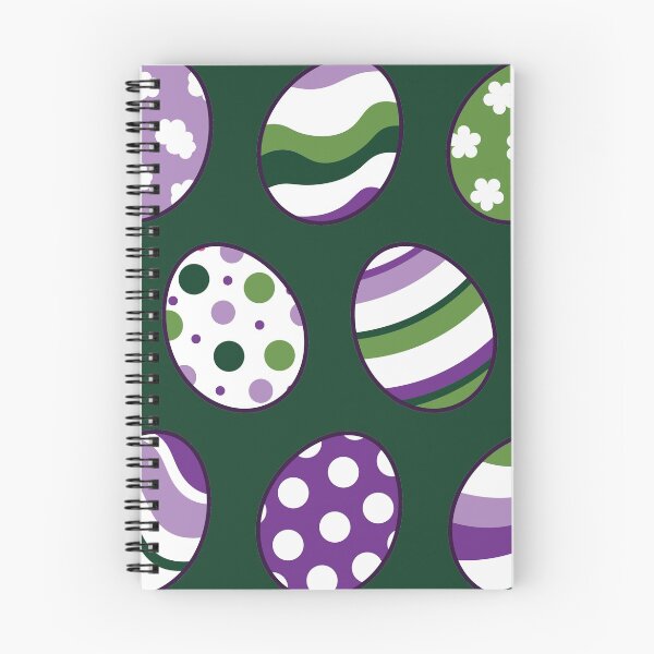 Item preview, Egg Pattern | Purple Green | Stripes Clouds Flowers Dots | Dark Green designed and sold by Wintre2.