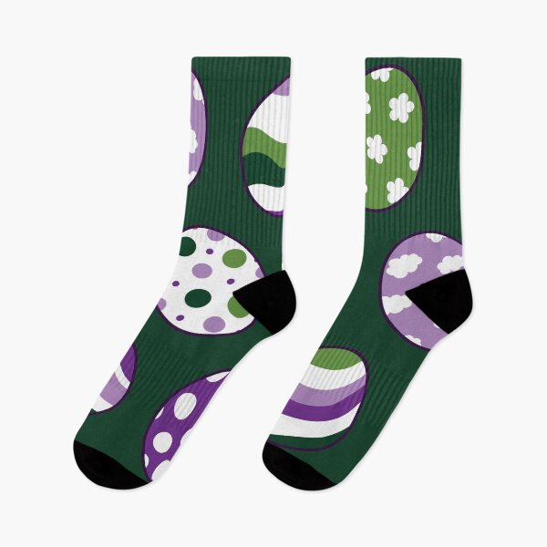 Item preview, Egg Pattern | Purple Green | Stripes Clouds Flowers Dots | Dark Green designed and sold by Wintre2.