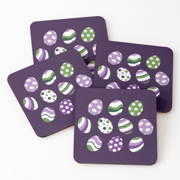 Item preview, Egg Pattern | Purple Green | Stripes Clouds Flowers Dots | Dark Purple designed and sold by Wintre2.