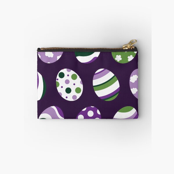 Item preview, Egg Pattern | Purple Green | Stripes Clouds Flowers Dots | Dark Purple designed and sold by Wintre2.
