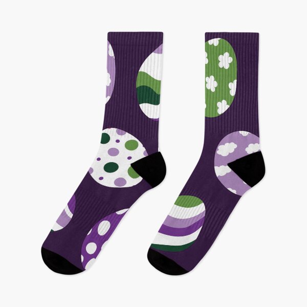 Item preview, Egg Pattern | Purple Green | Stripes Clouds Flowers Dots | Dark Purple designed and sold by Wintre2.