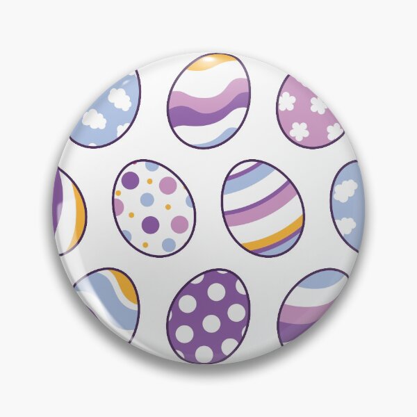 Item preview, Egg Pattern | Purple Orange | Stripes Clouds Flowers Dots | White designed and sold by Wintre2.