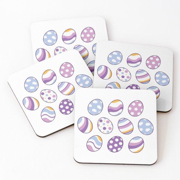 Item preview, Egg Pattern | Purple Orange | Stripes Clouds Flowers Dots | White designed and sold by Wintre2.